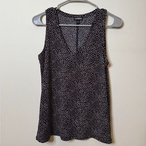 V Neck Polka Dot Sleeveless Top- Business Casual